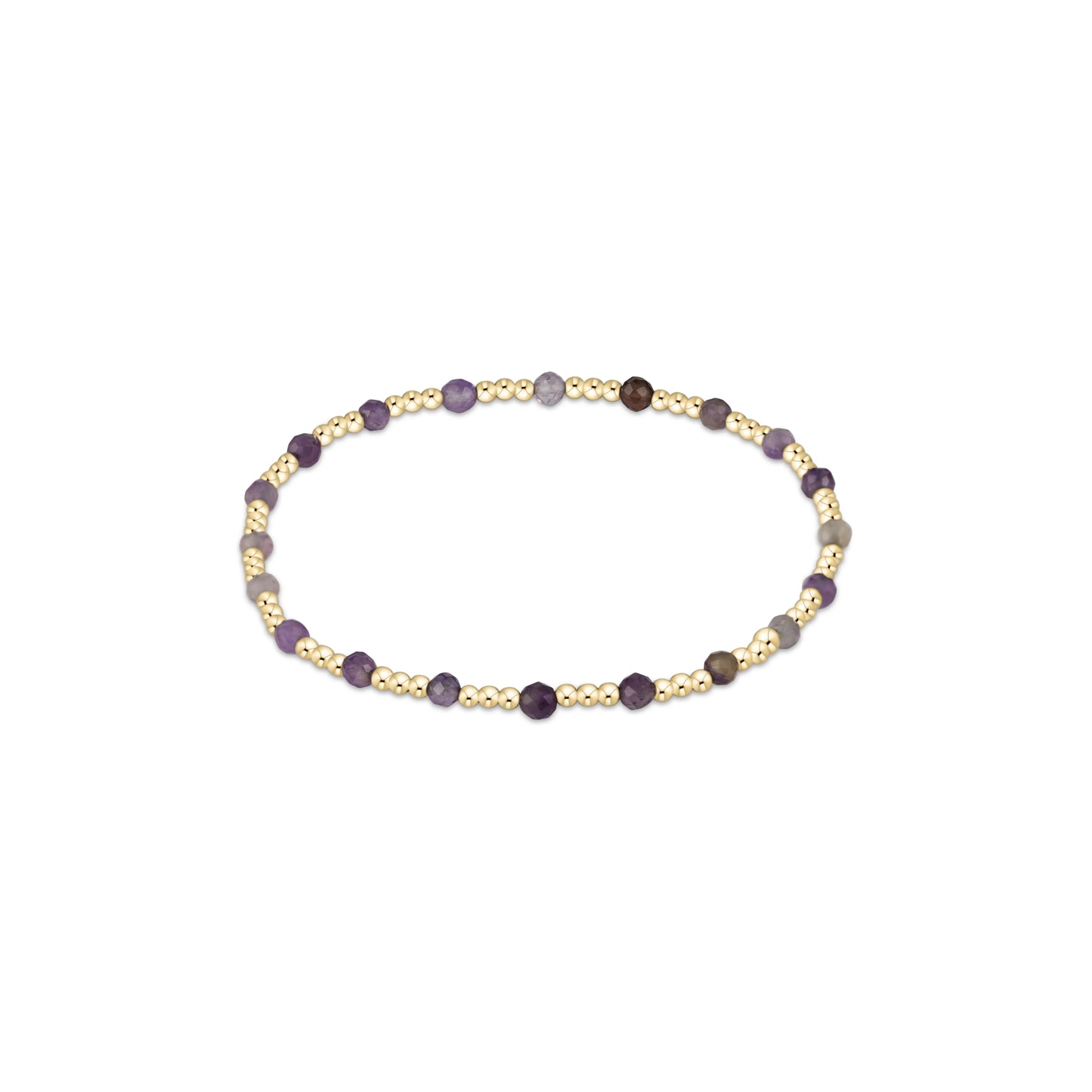 Enewton Extends - Gemstone Gold Sincerity Pattern 3mm Bead Bracelet - Amethyst
