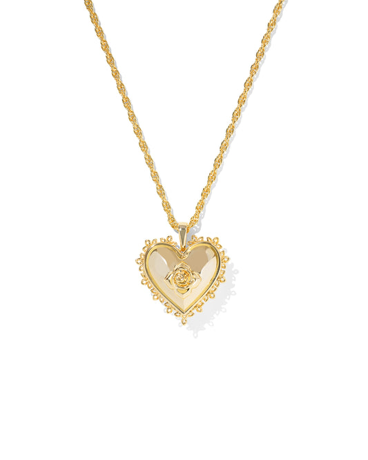 Kendra Scott - Necklace - Mallory Rose Locket Short Pendant - Gold - Findlay Rowe Designs