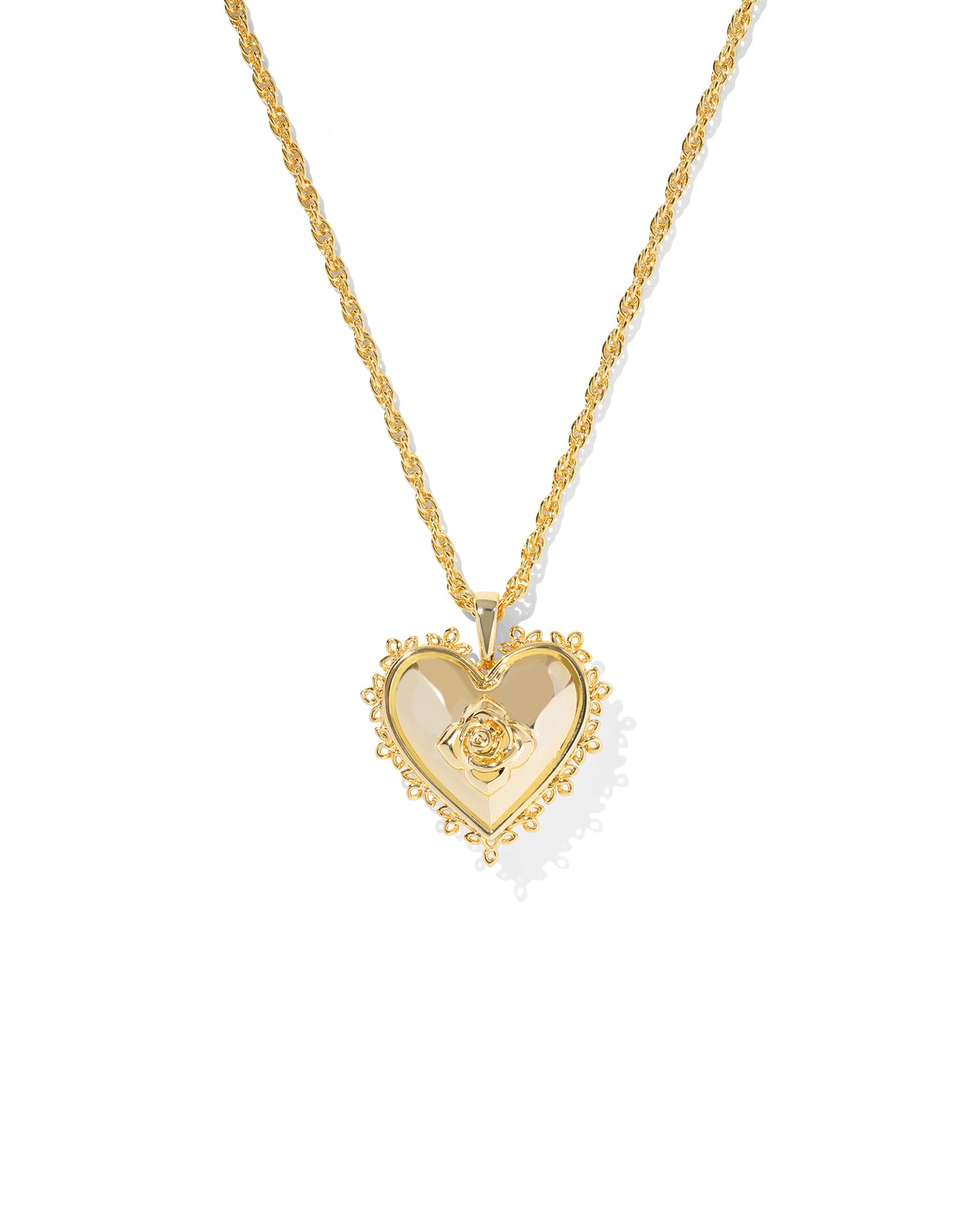 Kendra Scott - Necklace - Mallory Rose Locket Short Pendant - Gold