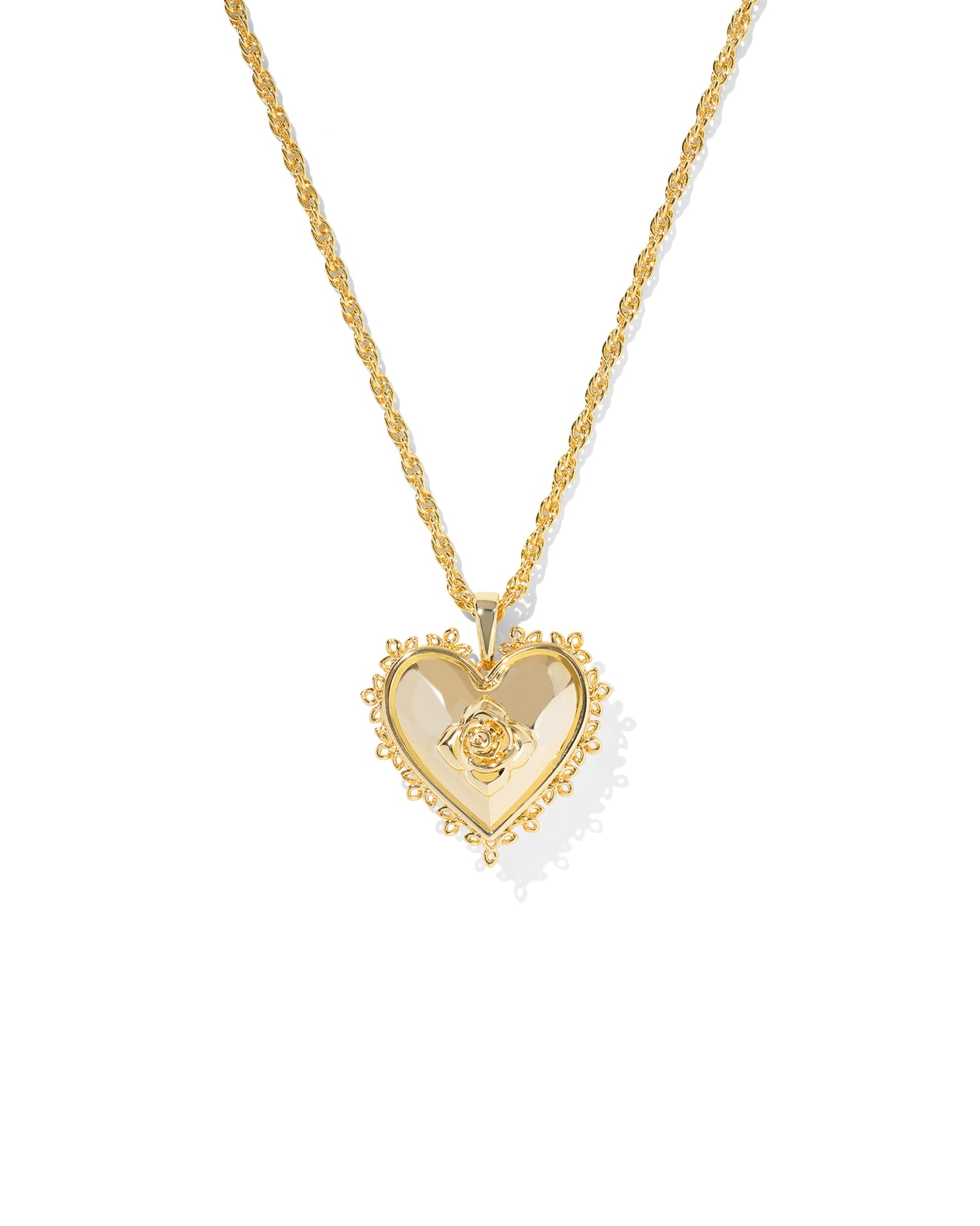 Kendra Scott - Necklace - Mallory Rose Locket Short Pendant - Gold - Findlay Rowe Designs