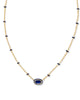 Kendra Scott - Mini Elisa Gold Enamel Frame Short Pendant Necklace - Navy Mother-of-Pearl - Findlay Rowe Designs