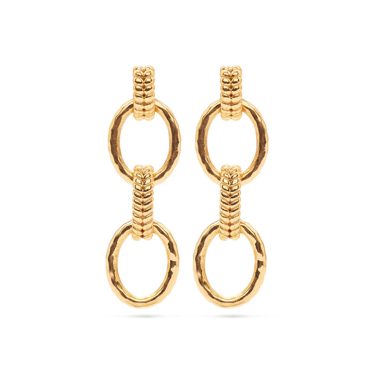 Earrings - Cleopatra Regal Double Link - Gold - Findlay Rowe Designs
