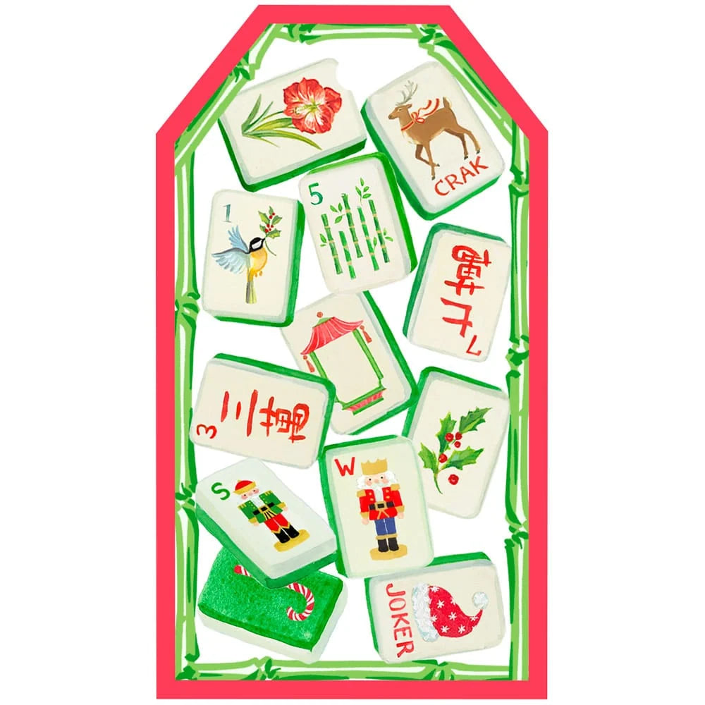 Caspari - Gift Tag - Christmas Mahjong - Findlay Rowe Designs