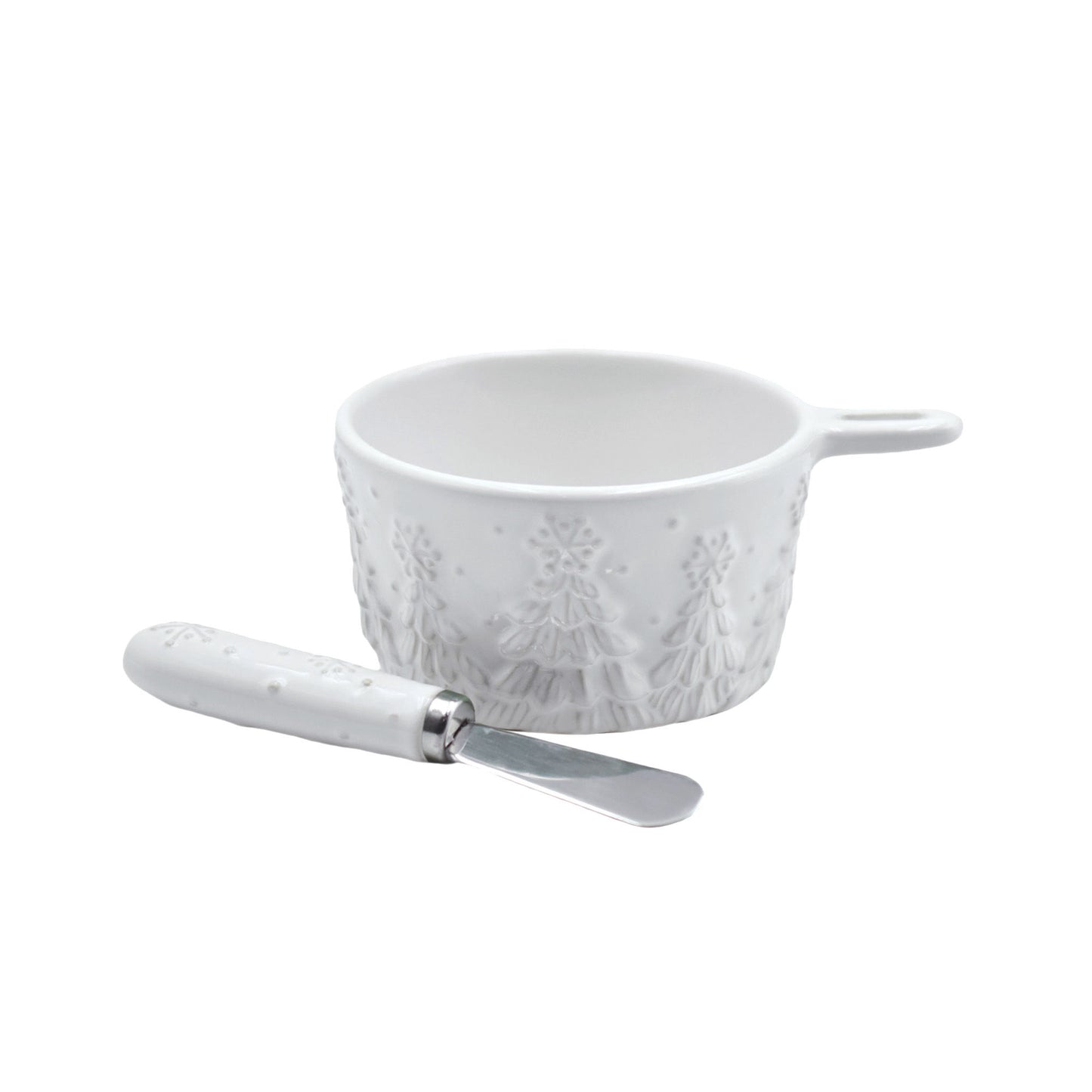Temp-Tations - 10oz Dip Bowl with Spreader - Frosty Forest