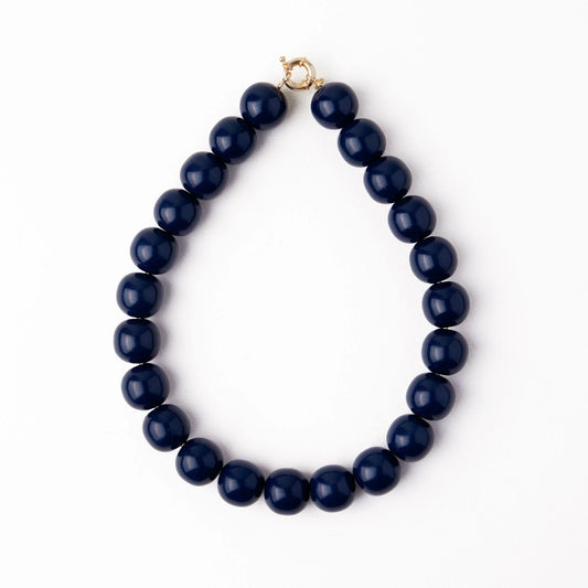 Ink & Alloy - Necklace - Iris Large Resin Bead - Navy - Findlay Rowe Designs