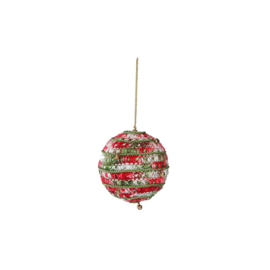 Ornament - Ribbon Ball with Jingle Bells