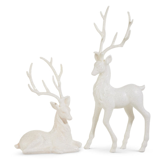 Deer - White Glittered