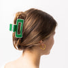 Ink & Alloy - Claw Clip - Lola Solid Color - Kelly Green White - Findlay Rowe Designs