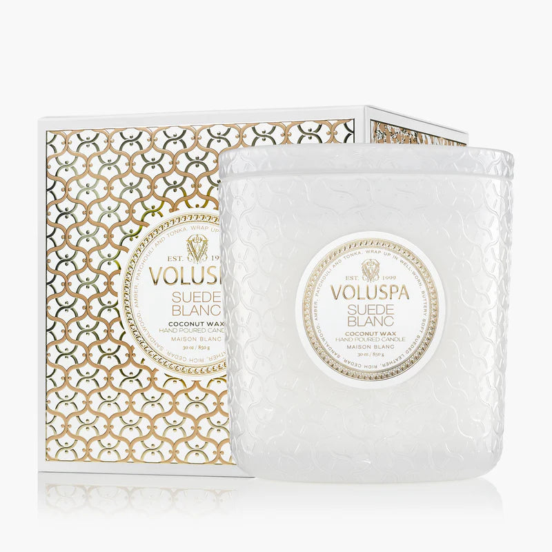 Voluspa - Luxe Candle - Suede Blanc - Findlay Rowe Designs