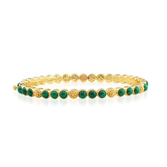 Capucine de Wulf - Bracelet - Berry Gem Petite Hinged Bangle - Malachite