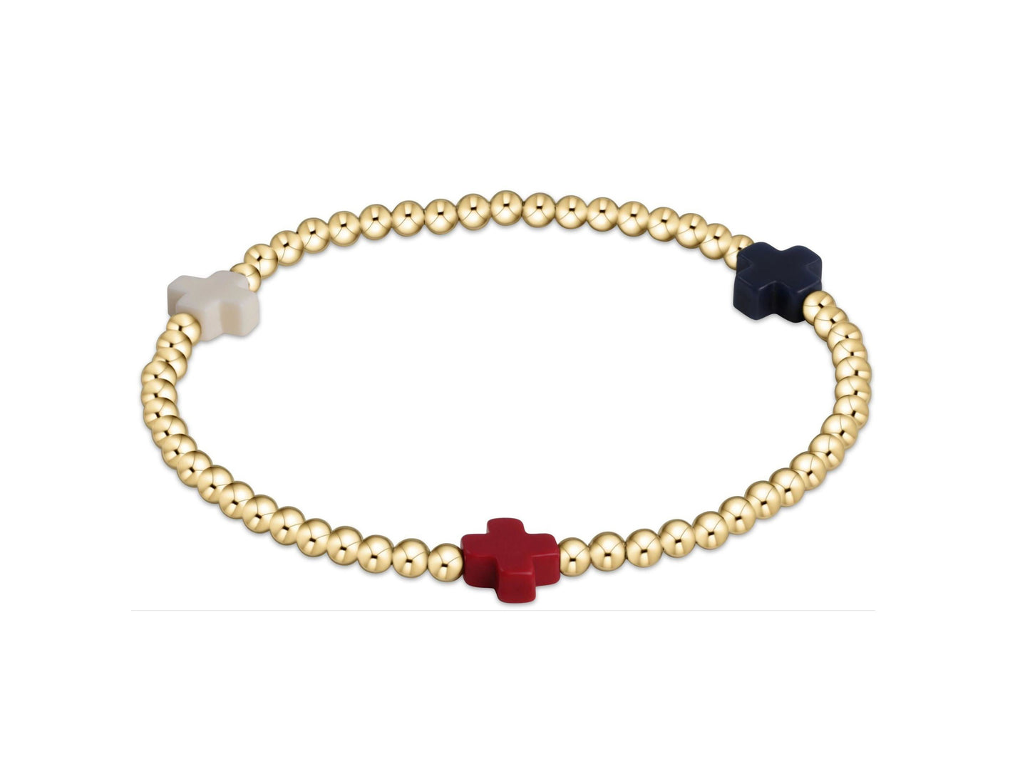 Enewton - Extends Signature Cross Gold Pattern 3mm Bead Bracelet - Firecracker - Findlay Rowe Designs