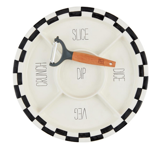 Mud Pie - Bistro Veggie Platter Set - Checkered - Findlay Rowe Designs