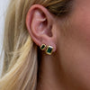 Sahira - Earrings - Clementine Emerald Bezel Studs - 10mm - Findlay Rowe Designs
