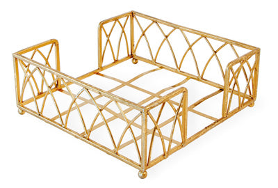 Arch Design Gold Leaf Lunch Napkin Holder Caddy