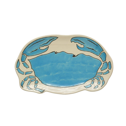 Stoneware Wax Relief Crab Shaped Plate - Findlay Rowe Designs