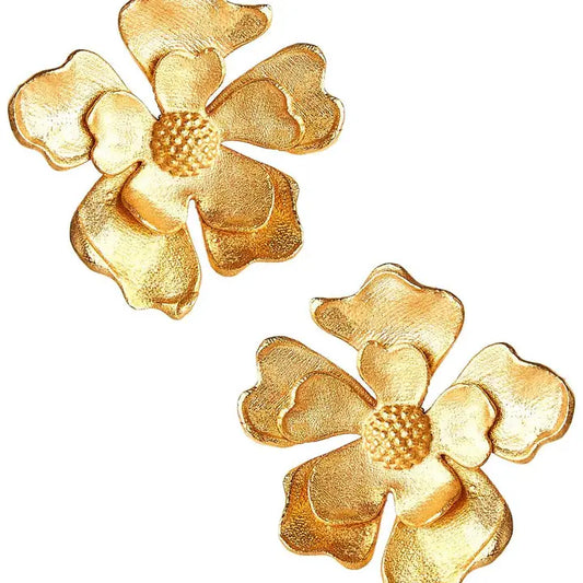 Lisi Lerch - Earring - Tilly Medium Gold Flower - Findlay Rowe Designs