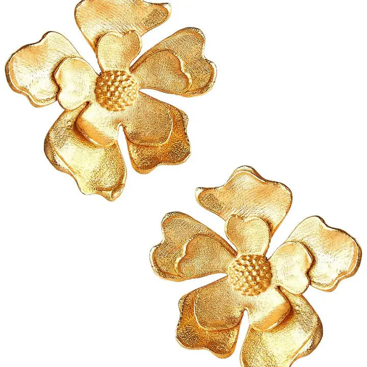 Lisi Lerch - Earring - Tilly Medium Gold Flower - Findlay Rowe Designs