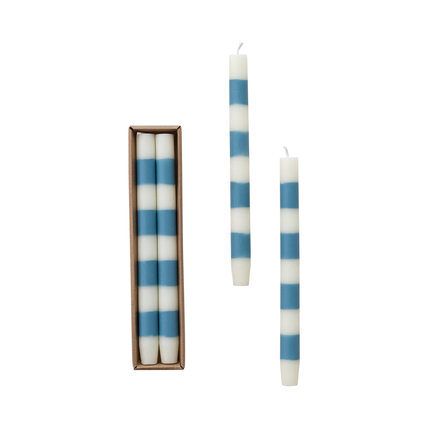 Tapers - Blue White Stripe - Set of 2 - Findlay Rowe Designs
