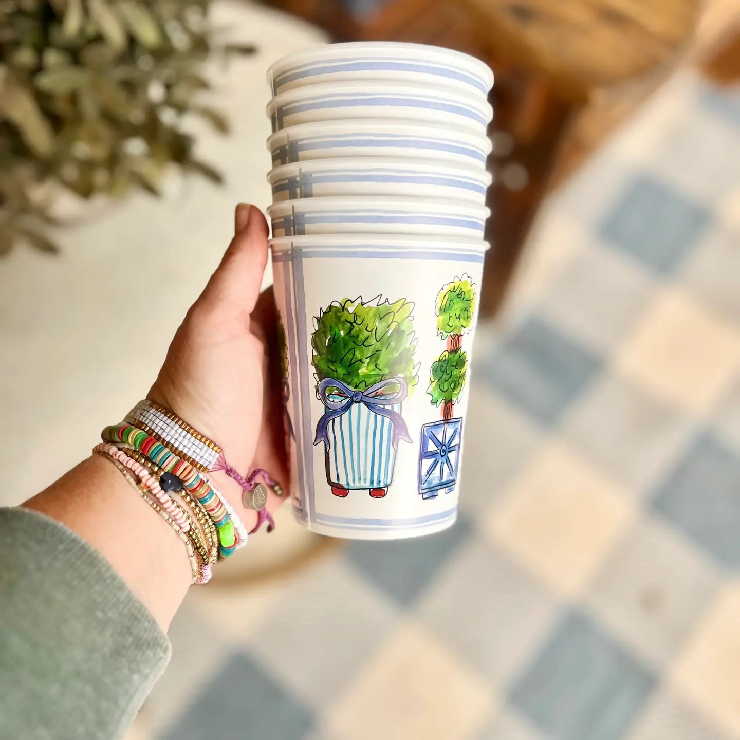 Happy by Rachel - Reusable Party Cups - Plants and Bows - Findlay Rowe Designs