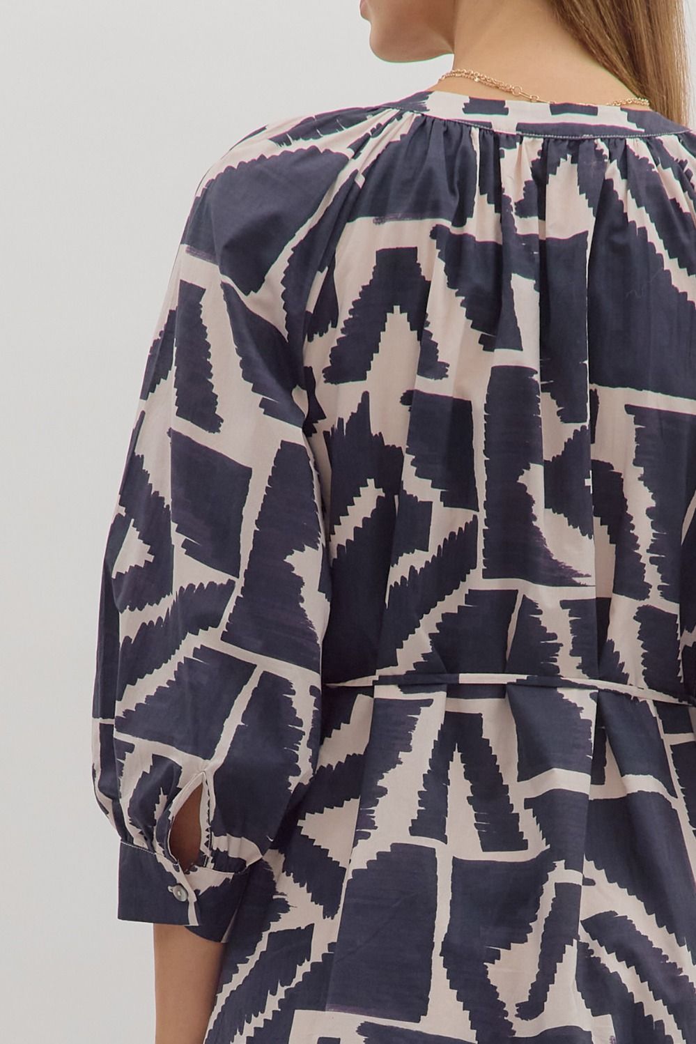 Entro - Dress - Midi Geometric Print