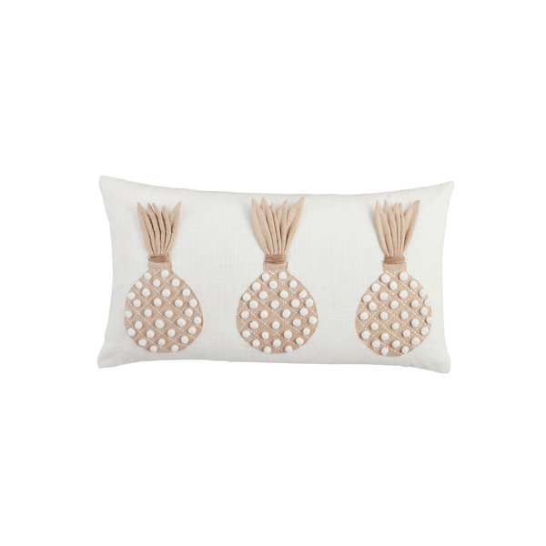 Mud Pie - Pillow - Lumbar - Pineapple with Poms - Findlay Rowe Designs