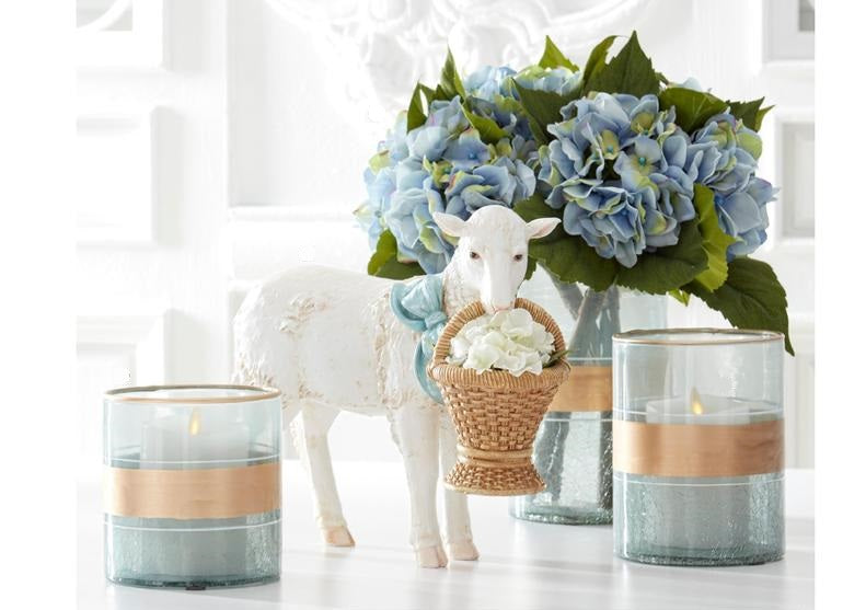 Glass Container - Aqua and Gold - Findlay Rowe Designs