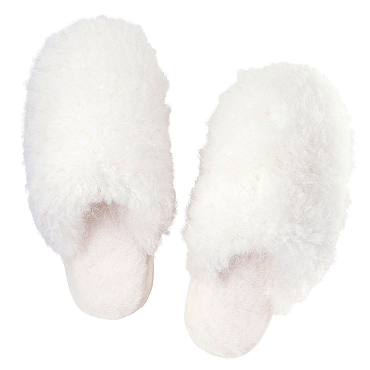 Bella Sleep+Spa - Plush Mohair Slippers - Spa White - Findlay Rowe Designs