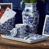 Floral Tray - Chinoiserie Hand-Painted - Blue and White