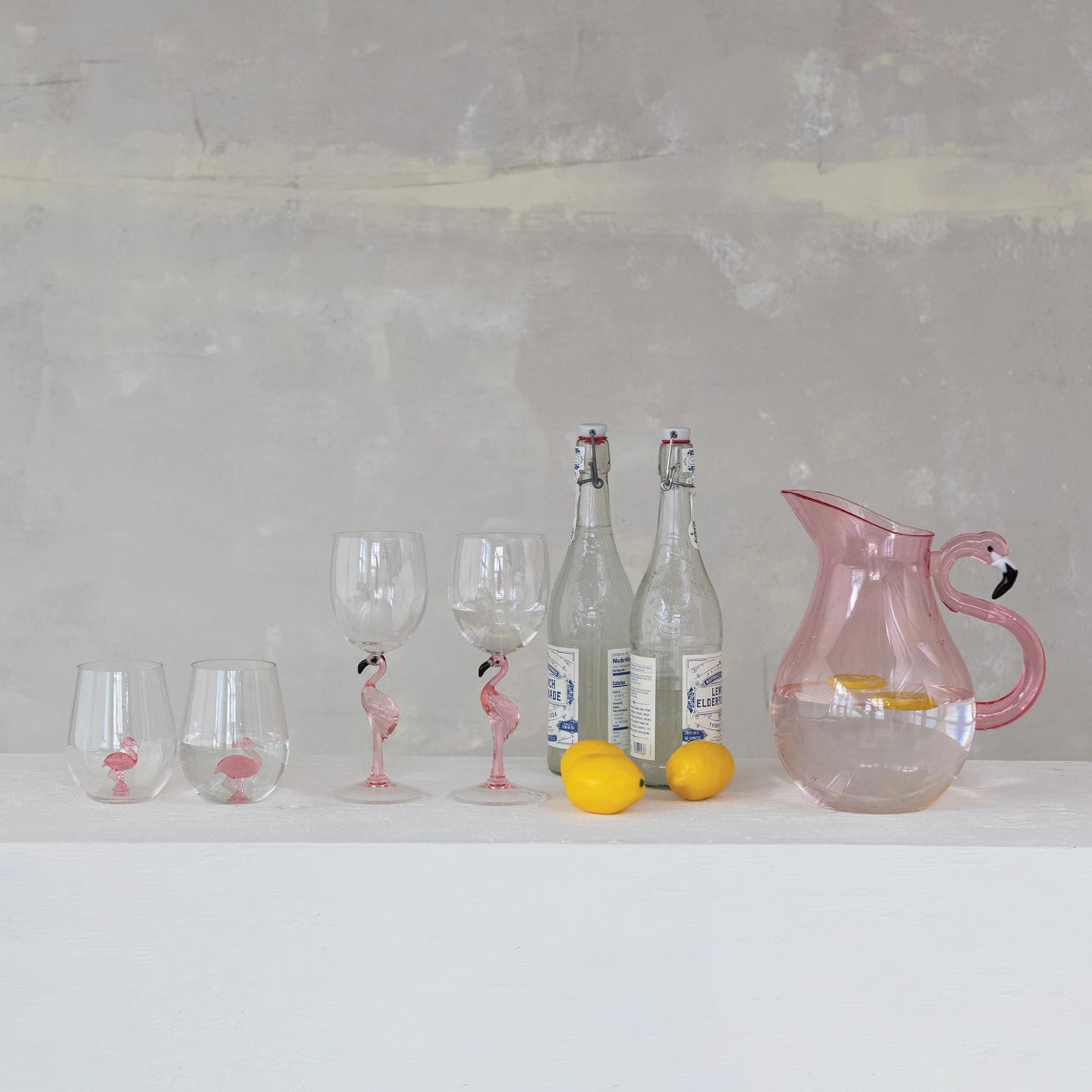 Pitcher with Flamingo Handle - Acrylic - Findlay Rowe Designs