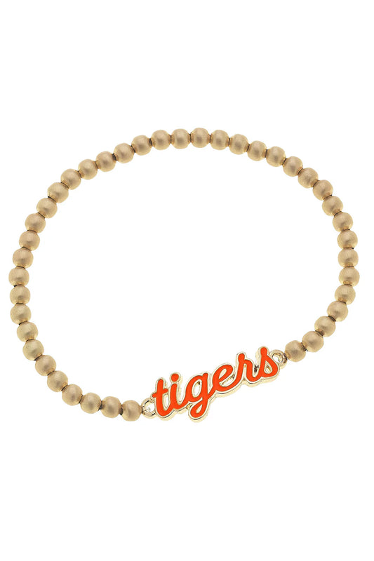 Auburn Tigers Enamel Script Stretch Bracelet - Findlay Rowe Designs