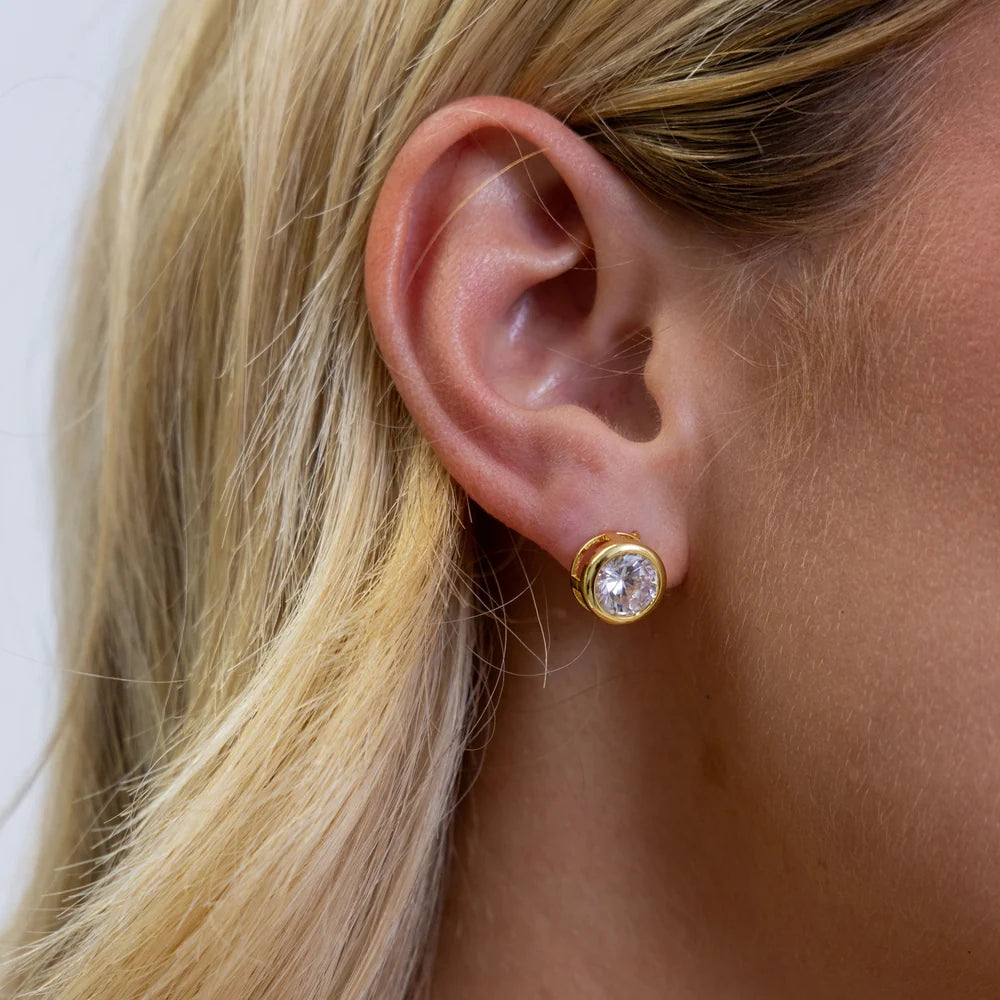 Sahira - Earrings - Alaina Bezel Studs - Findlay Rowe Designs