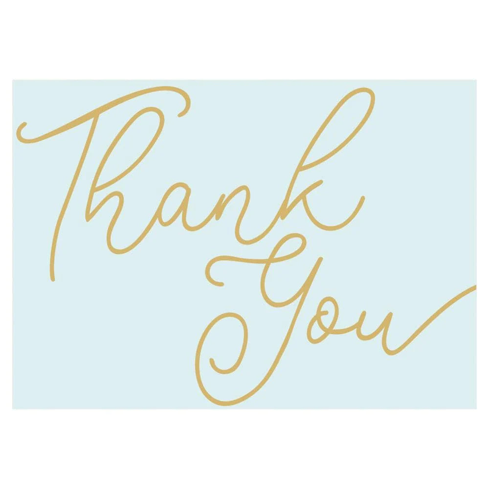 Caspari - Script Thank You Notes in Robin's Egg Blue - Findlay Rowe Designs