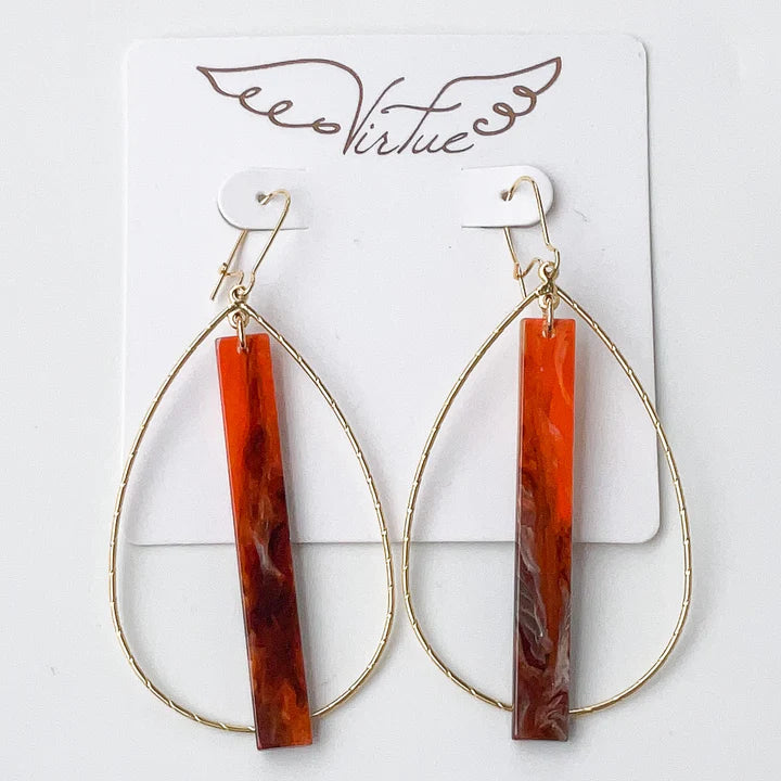 Virtue - Teardrop Hoop with Acrylic Bar - Findlay Rowe Designs