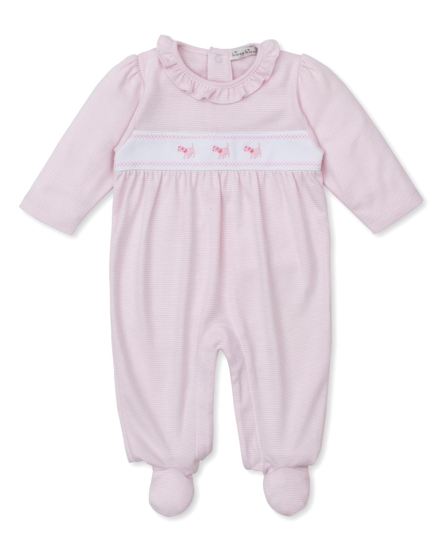Kissy Kissy - Footie Classic Treasures - Pink White Stripes - Findlay Rowe Designs