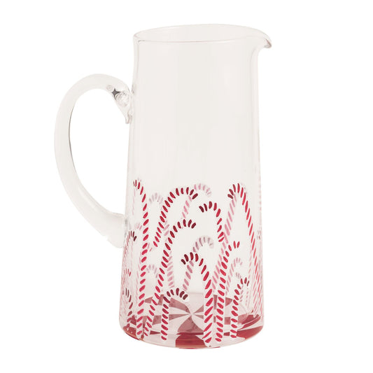 Mud Pie - Glass Pitcher - Candy Cane
