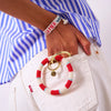 Ink & Alloy - Key Ring Bracelet - Chloe Stripe Red Blue - Findlay Rowe Designs