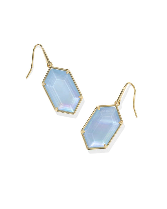 Kendra Scott - Earring - Hallie Silver Drop - Sky Blue Mother of Pearl - Findlay Rowe Designs