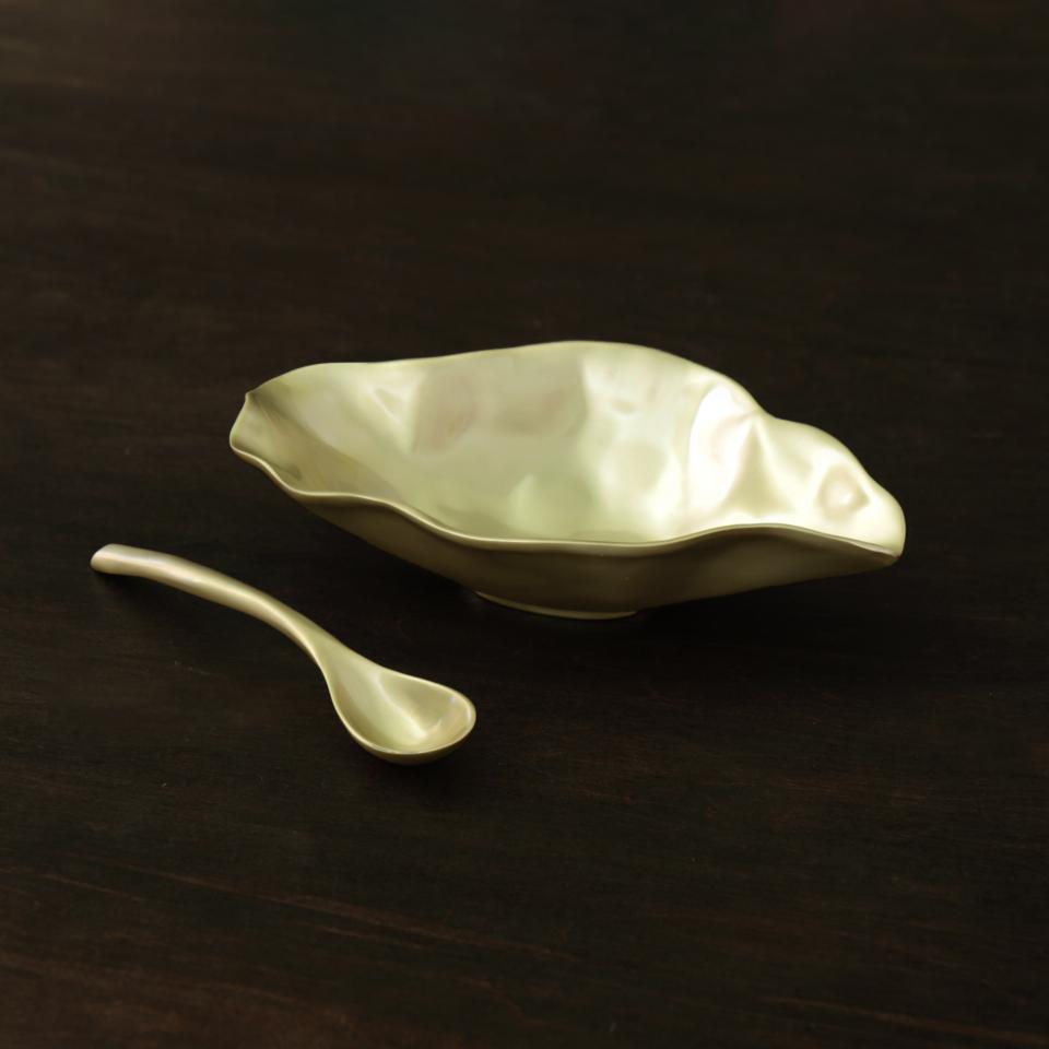 Beatriz Ball - SSierra Modern Maia Medium Bowl with Spoon (Gold) - Findlay Rowe Designs