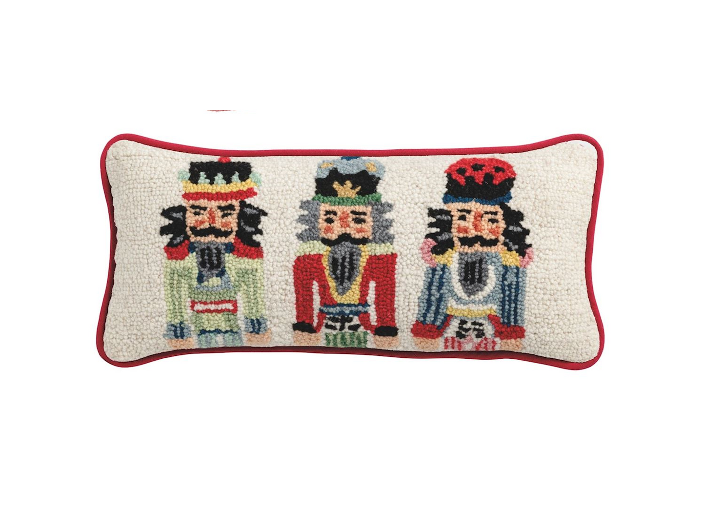 Mud Pie - Christmas Pillows - Nutcracker Hooked Wool