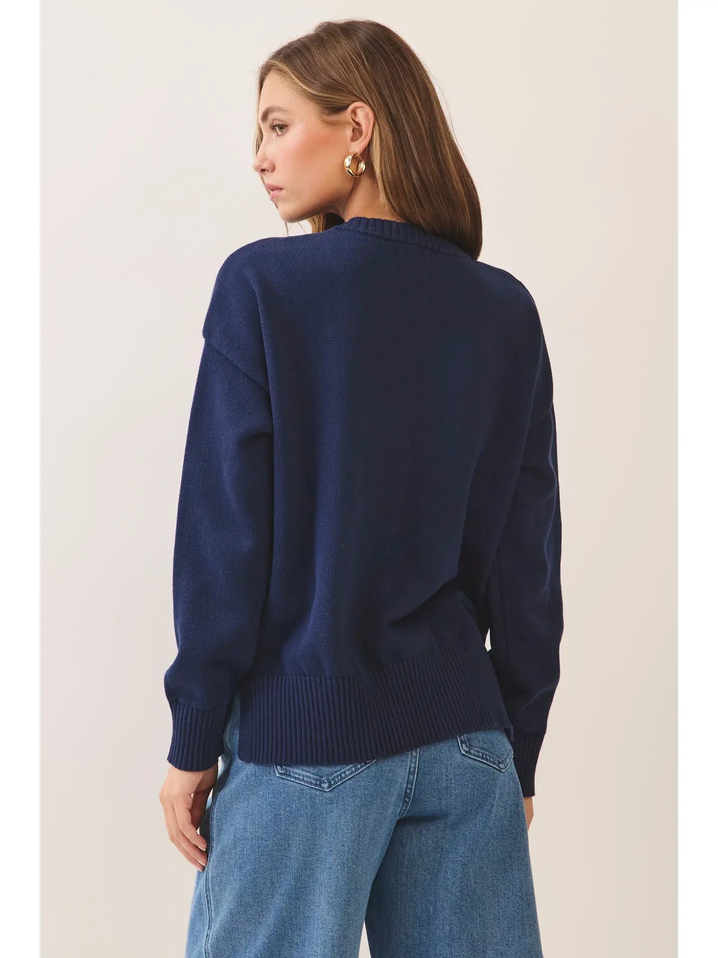 Top - Navy Mahjong Sweatshirt - Findlay Rowe Designs