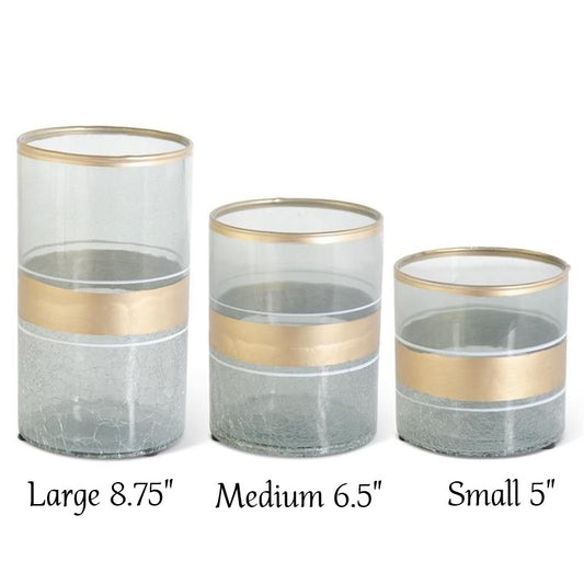 Glass Container - Aqua and Gold - Findlay Rowe Designs