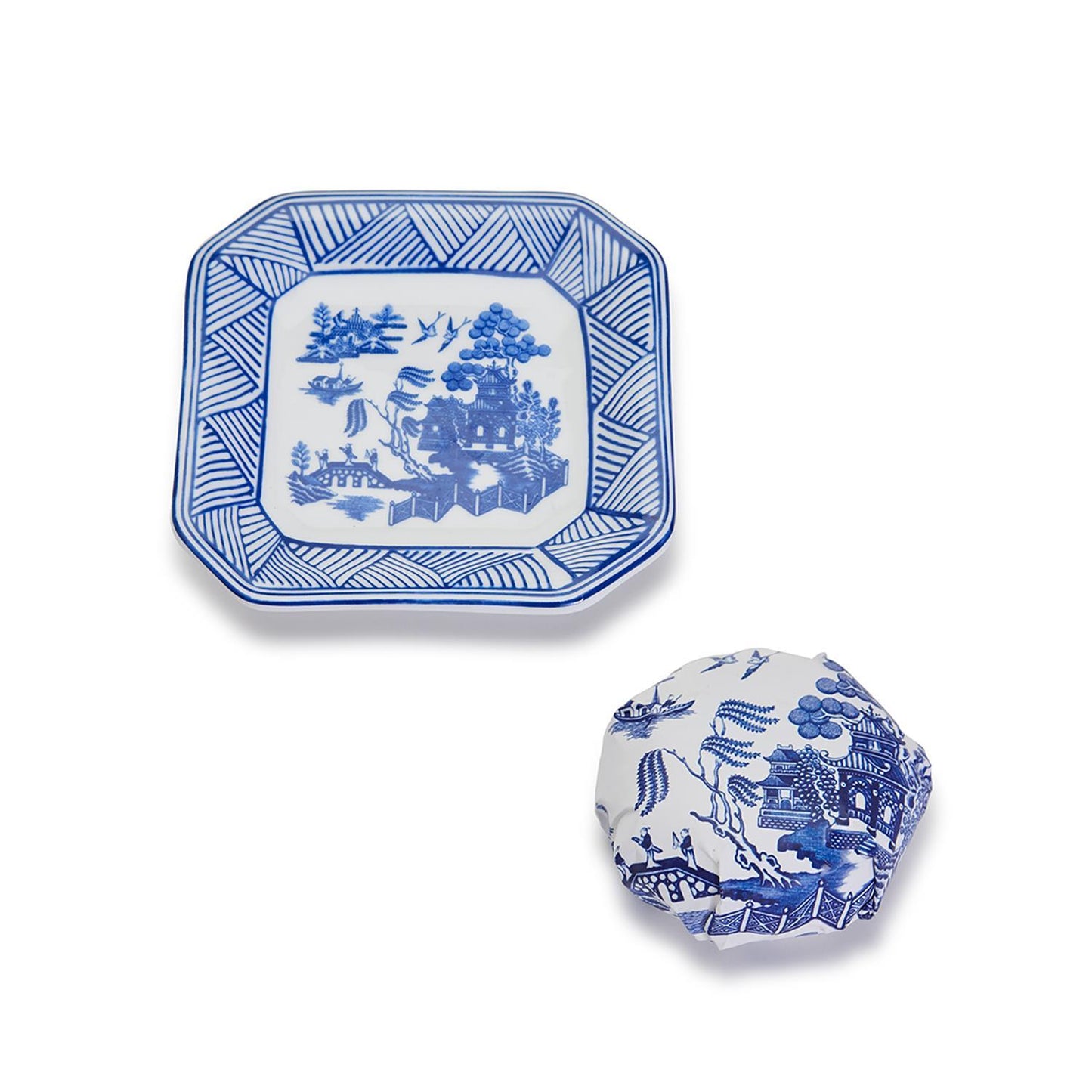 Porcelain Tray - Blue and White with Soap - Findlay Rowe Designs