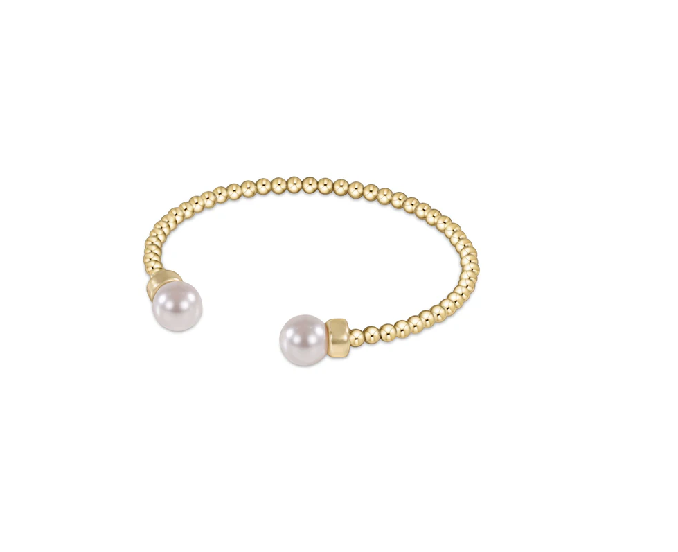 Enewton - Classic Gold 3mm Bead Cuff - Pearl - Findlay Rowe Designs