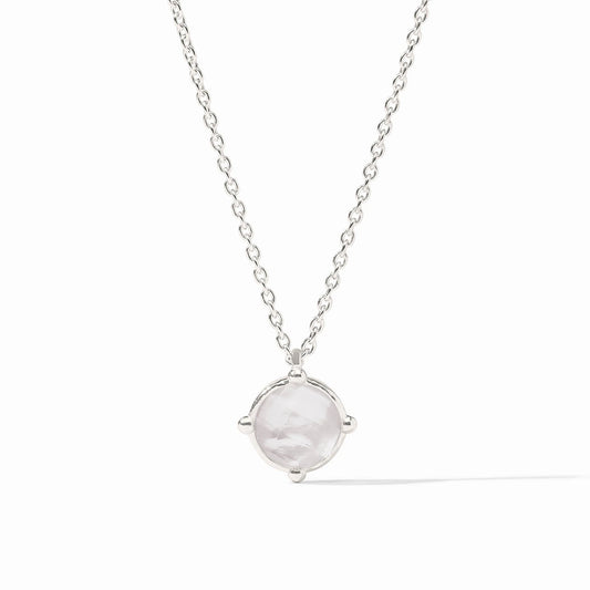 Julie Vos - Necklace - Honeybee Solitaire - Iridescent Clear Crystal - Silver