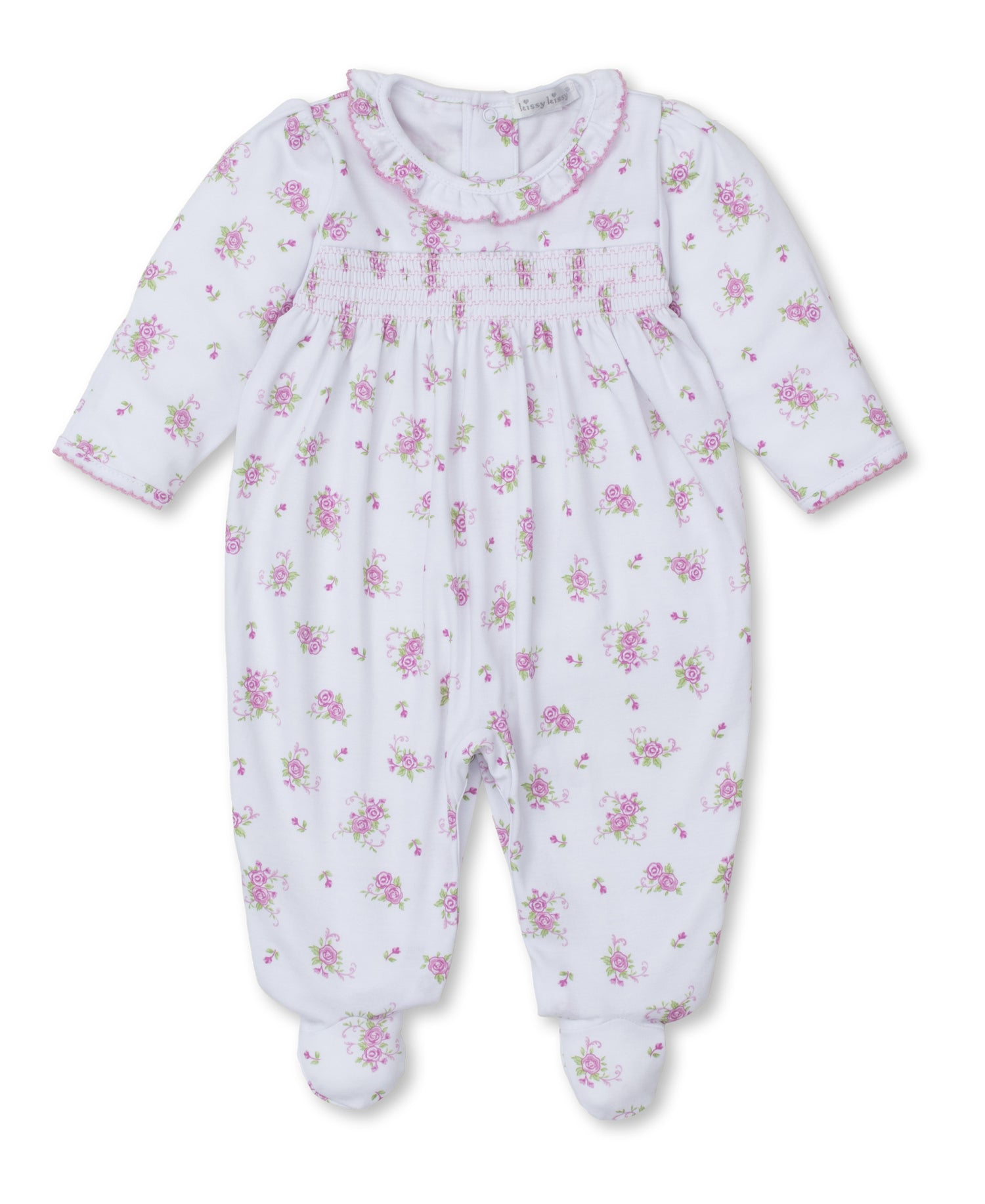 Kissy Kissy - Floral Onesie - Pink and White - Findlay Rowe Designs