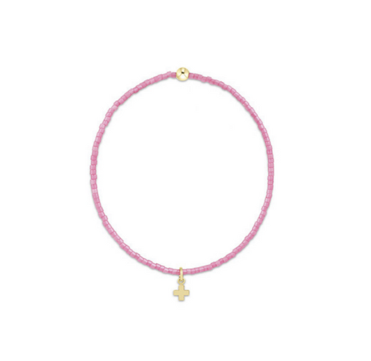Enewton - Hope Classic Bubblegum Bracelet - Signature Cross Small Gold Charm - Findlay Rowe Designs