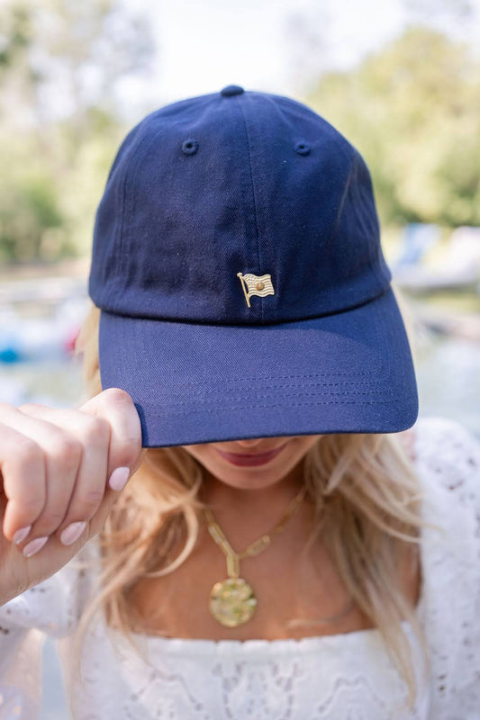 Lisi Lerch - Navy Hat - Gold Flag Charm - Findlay Rowe Designs