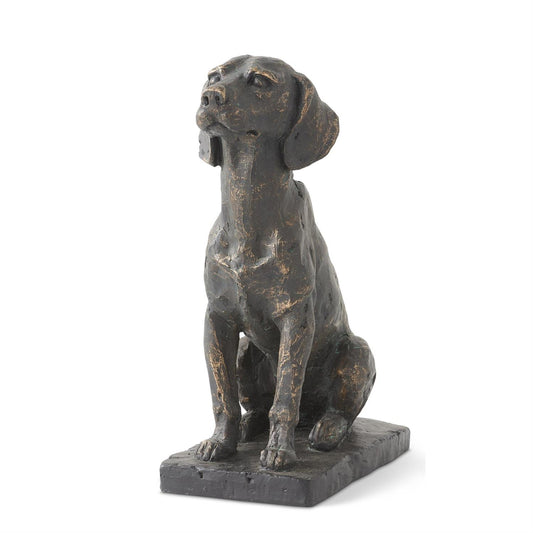 Figurine - Sitting Dog Resin Patina - 11 Inch - Findlay Rowe Designs