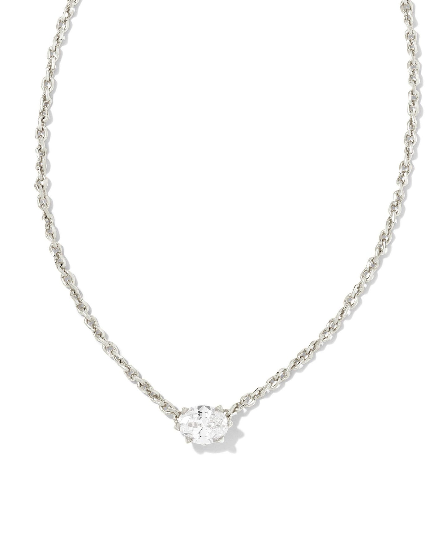 Kendra Scott - Cailin Silver Pendant Necklace in White Crystal - Findlay Rowe Designs