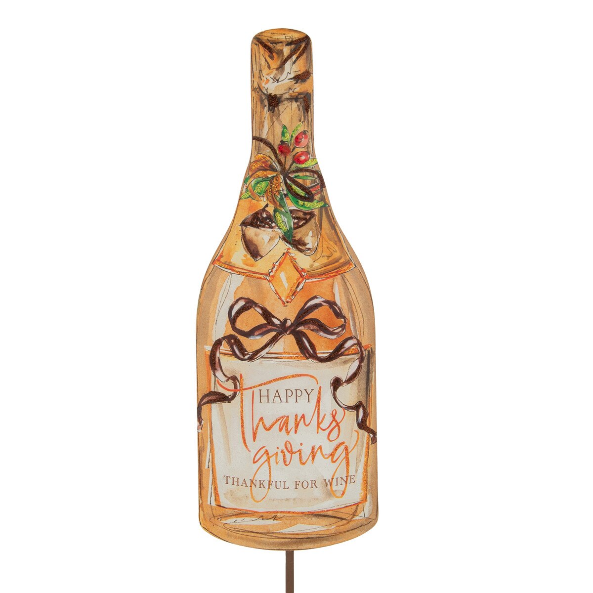 Round Top - Stake - Happy Thanksgiving Champagne Bottle - Findlay Rowe Designs